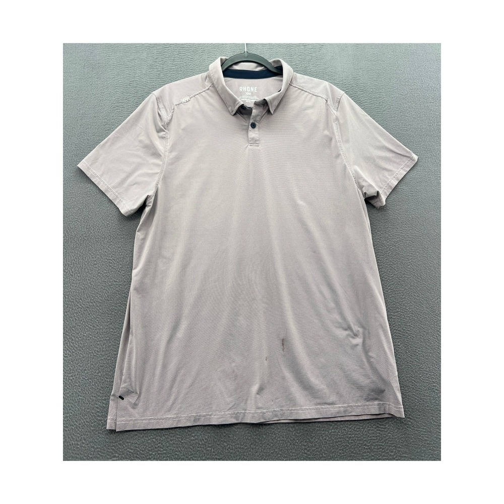 Rhone Shirt Mens XL Lavender Polo Short Sleeve Fine Italian Fabric Textured Mesh